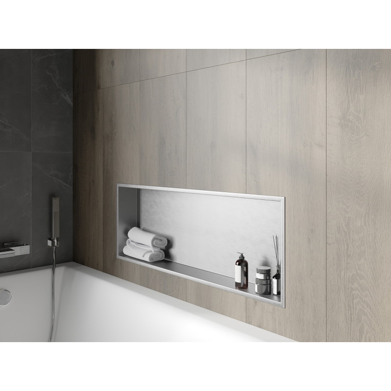 Mexen X-Wall-R półka wnękowa z kołnierzem 90 x 30 cm, inox - 1910903010