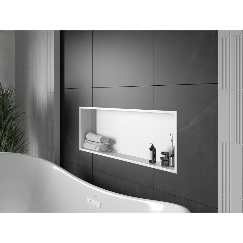 Mexen X-Wall-R półka wnękowa z kołnierzem 90 x 30 cm, biała - 1920903010