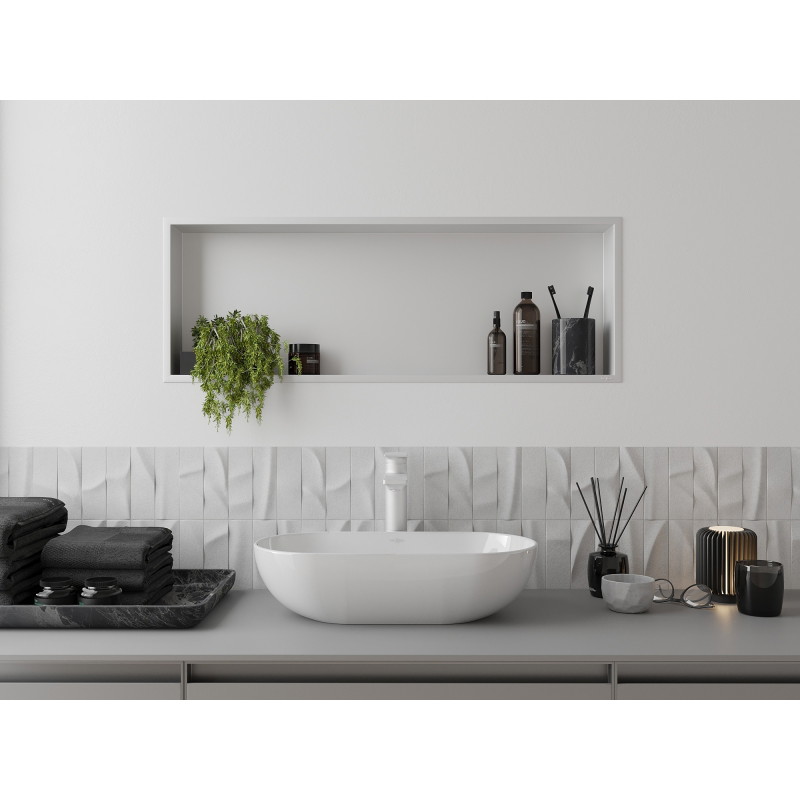Mexen X-Wall-R półka wnękowa z kołnierzem 90 x 30 cm, biała - 1920903010