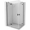 Mexen Mist-H Duo kabina prysznicowa uchylna lewa 100 x 70 cm, transparent, czarna - 8A5-100L-070P-70-00