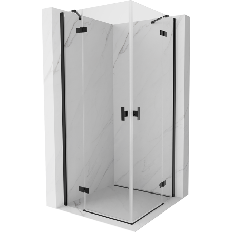 Mexen Mist-H Duo kabina prysznicowa uchylna 75 x 75 cm, transparent, czarna - 8A5-075L-075P-70-00