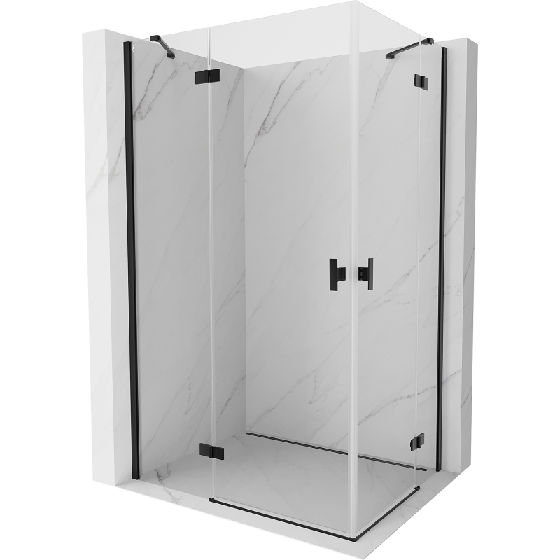 Mexen Mist-H Duo kabina prysznicowa uchylna lewa 120 x 75 cm, transparent, czarna - 8A5-120L-075P-70-00