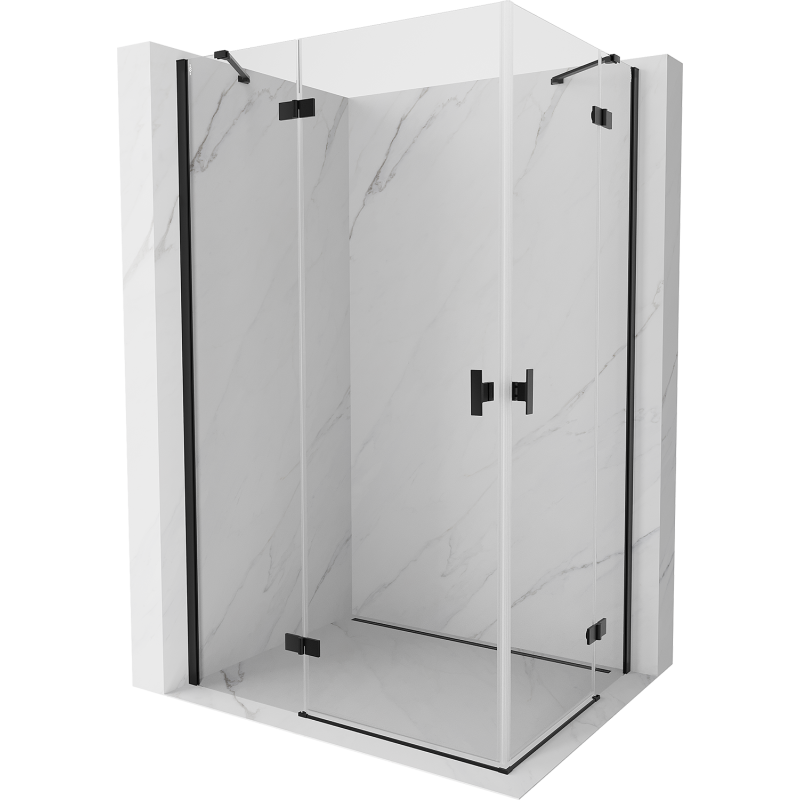 Mexen Mist-H Duo kabina prysznicowa uchylna lewa 100 x 80 cm, transparent, czarna - 8A5-100L-080P-70-00