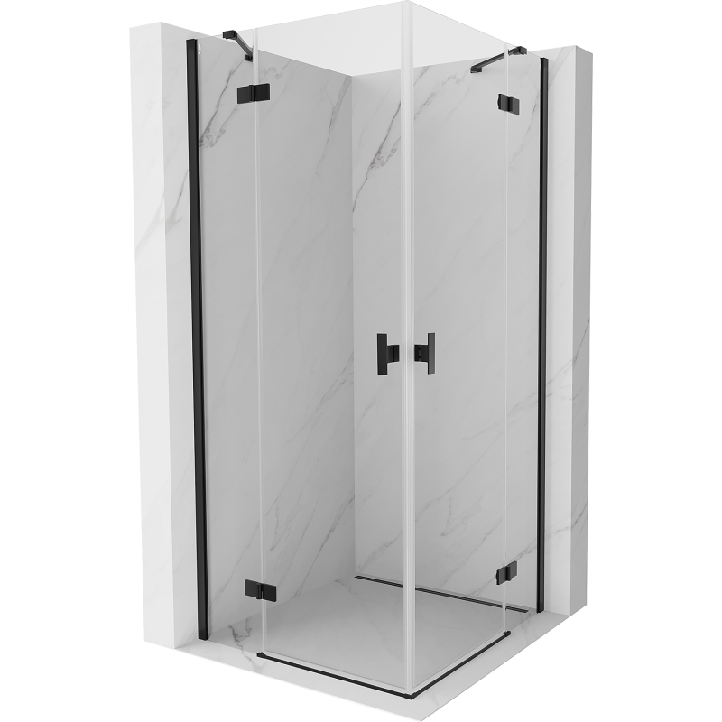 Mexen Mist-H Duo kabina prysznicowa uchylna 95 x 95 cm, transparent, czarna - 8A5-095L-095P-70-00