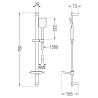 Mexen DB62 zestaw prysznicowy suwany, chrom - 785624584-00