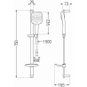 Mexen DB17 zestaw prysznicowy suwany, czarny - 785174584-70