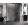 Mexen Lunar-B kabina prysznicowa uchylna prawa 80 x 80 cm, transparent, gun gray szczotkowany - 832-080-080-66-00-P