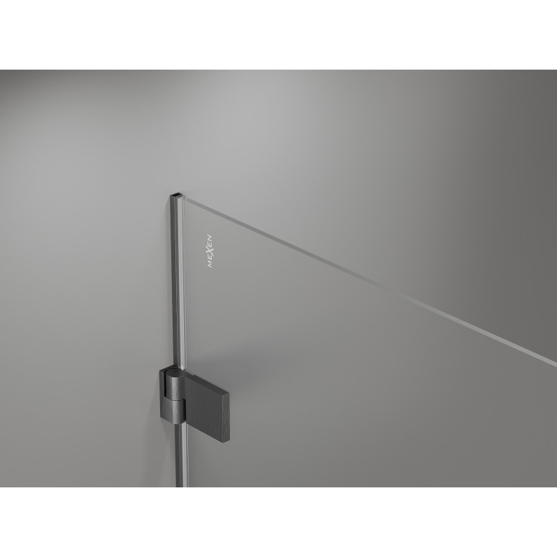 Mexen Lunar-B kabina prysznicowa uchylna prawa 95 x 90 cm, transparent, gun gray szczotkowany - 832-095-090-66-00-P