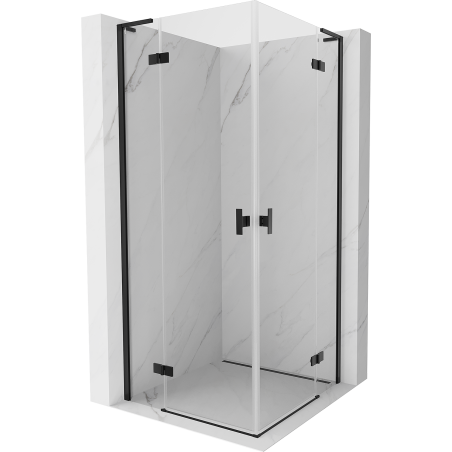 Mexen Mist-H L Duo kabina prysznicowa uchylna 75 x 75 cm, transparent, czarna - 8A5L-075L-075P-70-00