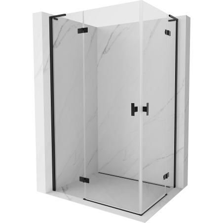 Mexen Mist-H L Duo kabina prysznicowa uchylna lewa 90 x 75 cm, transparent, czarna - 8A5L-090L-075P-70-00