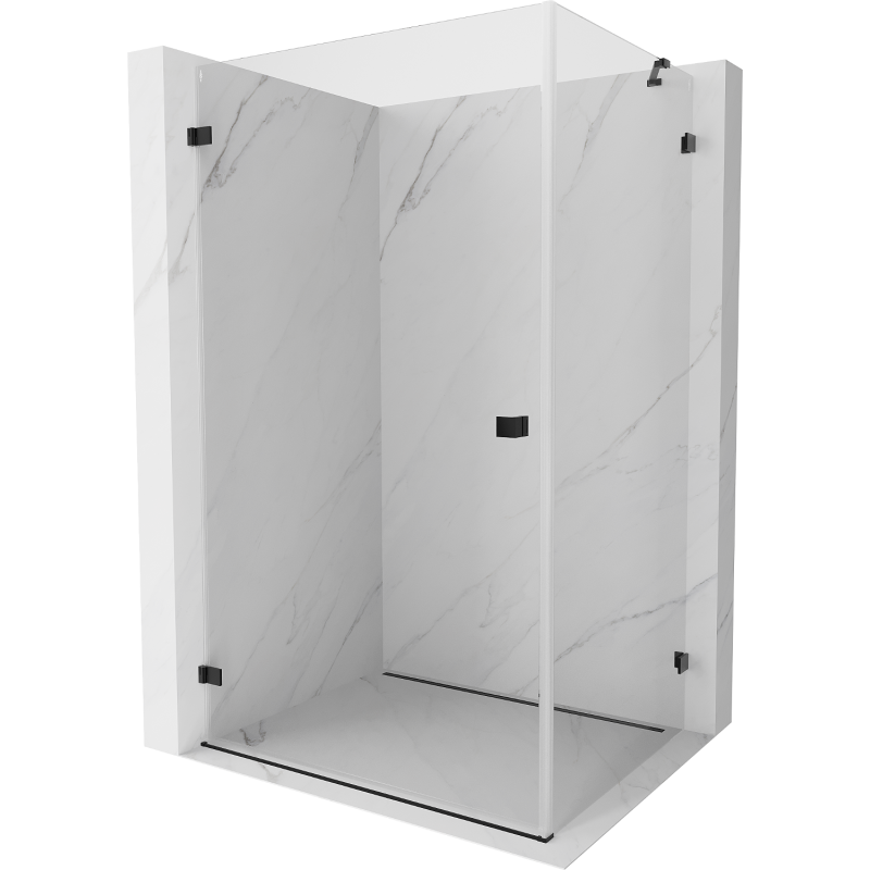 Mexen Lunar-B kabina prysznicowa uchylna lewa 95 x 80 cm, transparent, czarna - 832-095-080-70-00-L