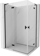 Mexen Mist-H L Duo kabina prysznicowa uchylna lewa 90 x 80 cm, transparent, czarna - 8A5L-090L-080P-70-00