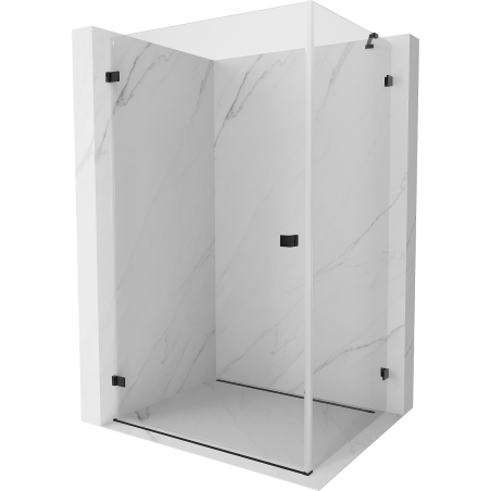 Mexen Lunar-B kabina prysznicowa uchylna lewa 100 x 80 cm, transparent, czarna - 832-100-080-70-00-L