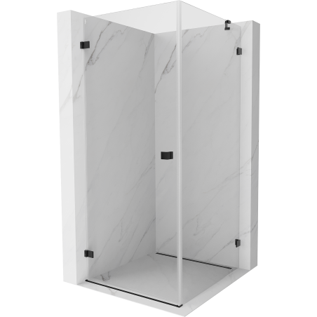 Mexen Lunar-B kabina prysznicowa uchylna lewa 90 x 90 cm, transparent, czarna - 832-090-090-70-00-L
