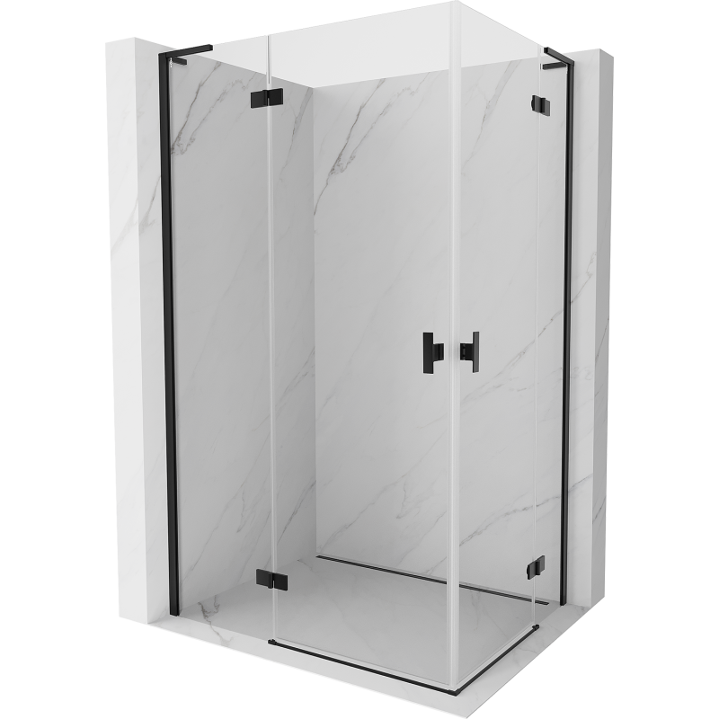 Mexen Mist-H L Duo kabina prysznicowa uchylna lewa 120 x 80 cm, transparent, czarna - 8A5L-120L-080P-70-00