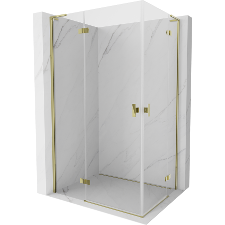 Mexen Mist-H L Duo kabina prysznicowa uchylna lewa 85 x 75 cm, transparent, złota - 8A5L-085L-075P-50-00