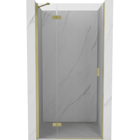 Mexen Mist-H drzwi prysznicowe uchylne lewe 110 cm, transparent, złote szczotkowane - 8A5-110-000-55-00-L