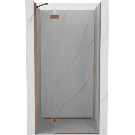 Mexen Mist-H drzwi prysznicowe uchylne lewe 75 cm, transparent, miedź szczotkowana - 8A5-075-000-65-00-L