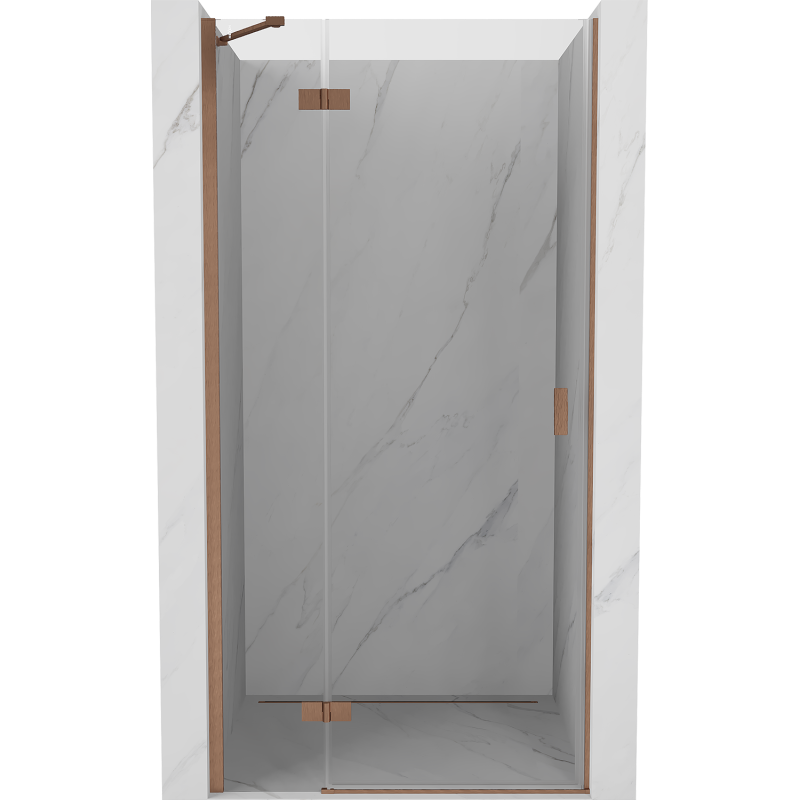 Mexen Mist-H drzwi prysznicowe uchylne lewe 115 cm, transparent, miedź szczotkowana - 8A5-115-000-65-00-L