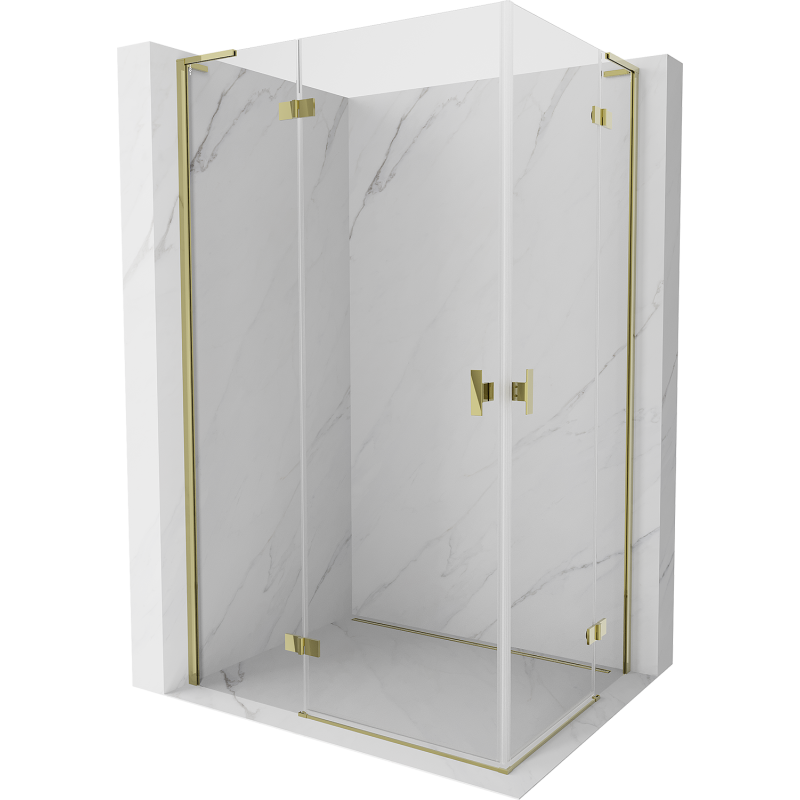 Mexen Mist-H L Duo kabina prysznicowa uchylna lewa 115 x 75 cm, transparent, złota - 8A5L-115L-075P-50-00