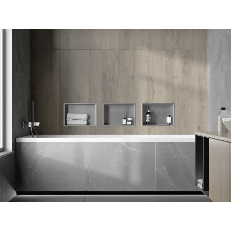Mexen X-Wall-NR półka wnękowa bez kołnierza 30 x 20 cm, inox - 1911302010