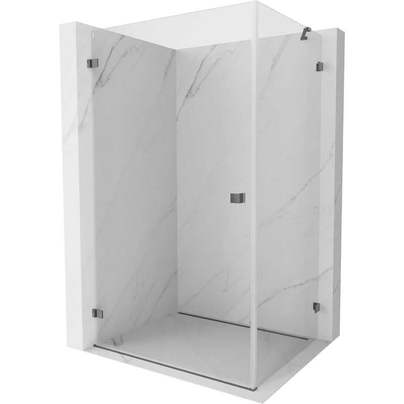 Mexen Lunar-B kabina prysznicowa uchylna lewa 95 x 80 cm, transparent, gun metal - 832-095-080-95-00-L