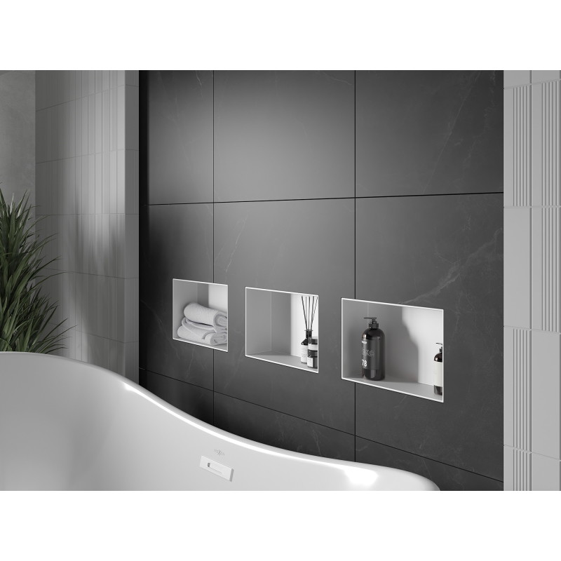Mexen X-Wall-NR półka wnękowa bex kołnierza 30 x 20 cm, biała - 1921302010