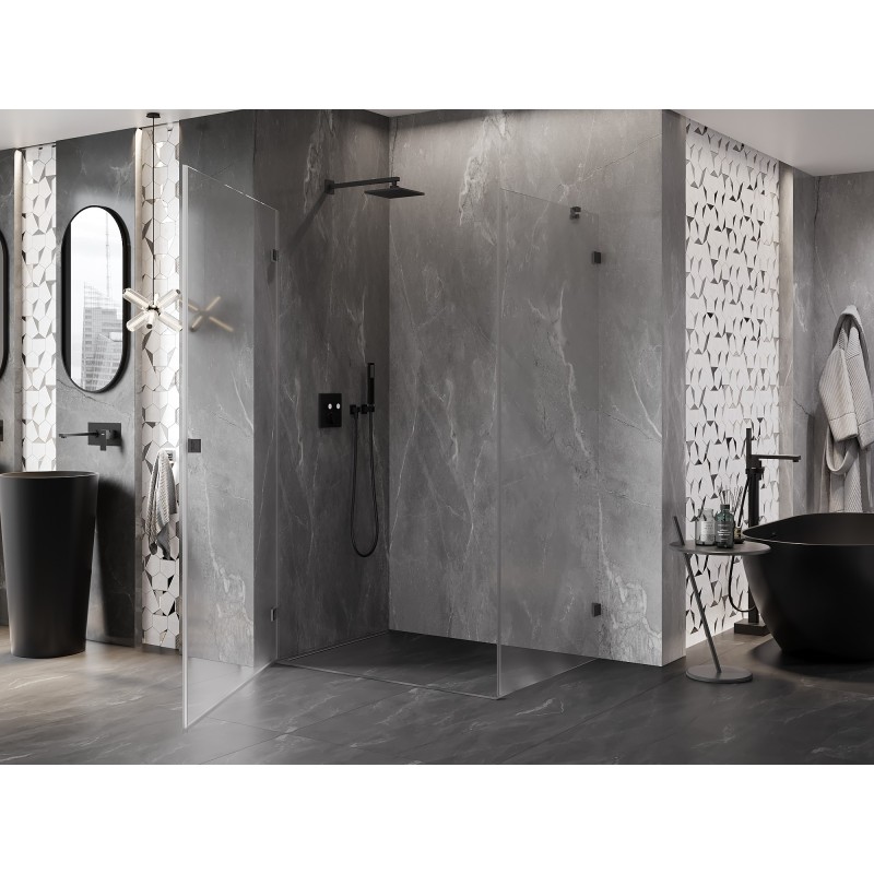 Mexen Lunar-B kabina prysznicowa uchylna lewa 100 x 80 cm, transparent, gun metal - 832-100-080-95-00-L