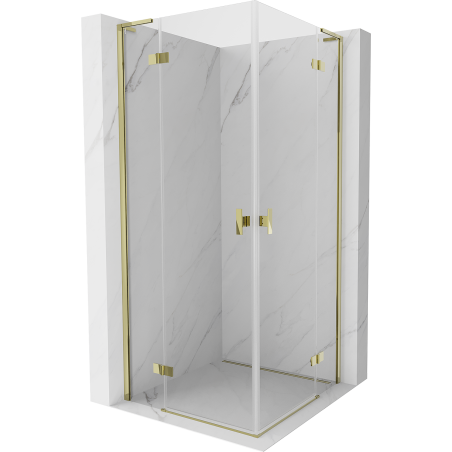 Mexen Mist-H L Duo kabina prysznicowa uchylna 85 x 85 cm, transparent, złota - 8A5L-085L-085P-50-00