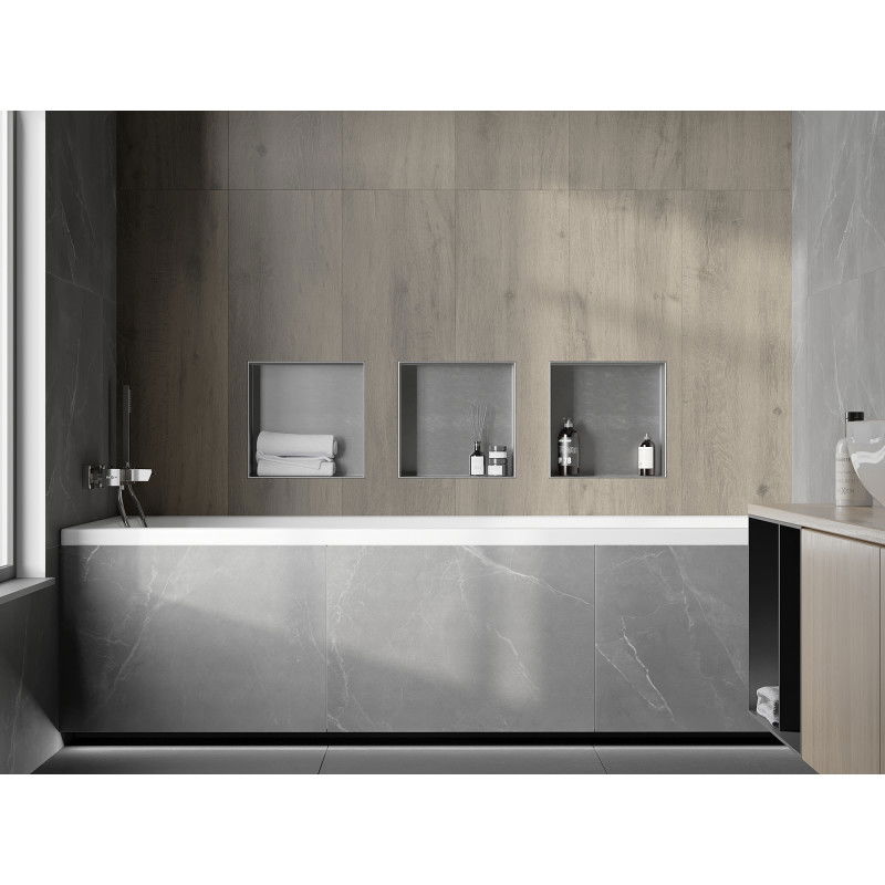 Mexen X-Wall-NR półka wnękowa bez kołnierza 30 x 30 cm, inox - 1911303010