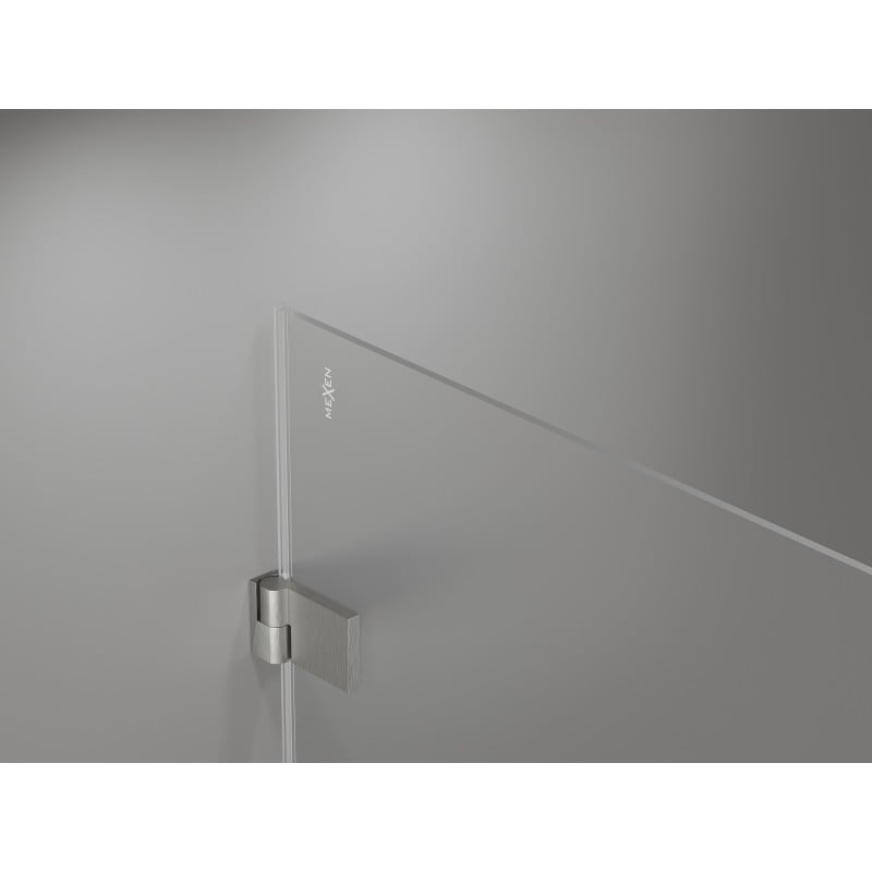 Mexen Lunar-B kabina prysznicowa uchylna lewa 80 x 80 cm, transparent, nikiel szczotkowany - 832-080-080-97-00-L