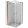 Mexen Mist-H L Duo kabina prysznicowa uchylna 95 x 95 cm, transparent, miedź szczotkowana - 8A5L-095L-095P-65-00