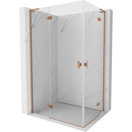 Mexen Mist-H L Duo kabina prysznicowa uchylna lewa 105 x 95 cm, transparent, miedź szczotkowana - 8A5L-105L-095P-65-00