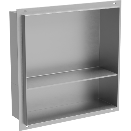 Mexen X-Wall-NR półka wnękowa bez kołnierza z półką 30 x 30 cm, inox - 1911303010S