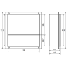 Mexen X-Wall-NR półka wnękowa bez kołnierza z półką 30 x 30 cm, inox - 1911303010S