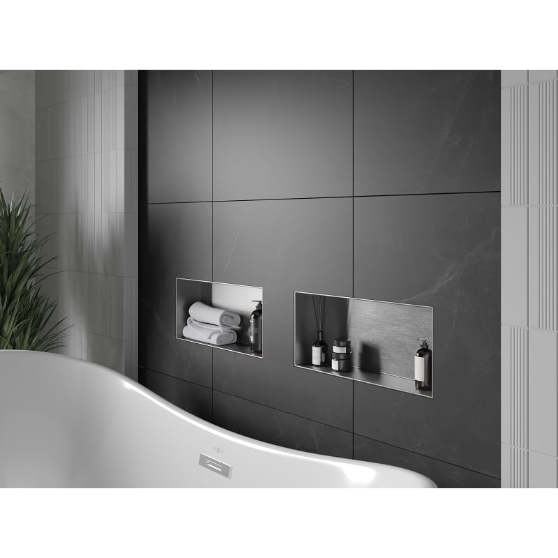 Mexen X-Wall-NR półka wnękowa bez kołnierza 45 x 20 cm, inox - 1911452010