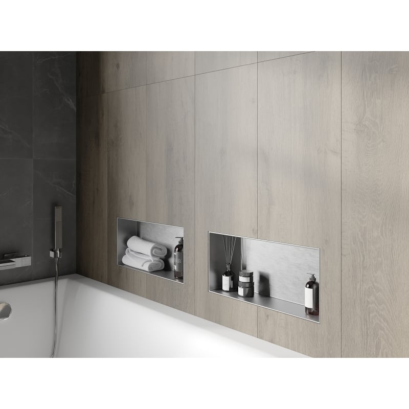 Mexen X-Wall-NR półka wnękowa bez kołnierza 45 x 20 cm, inox - 1911452010