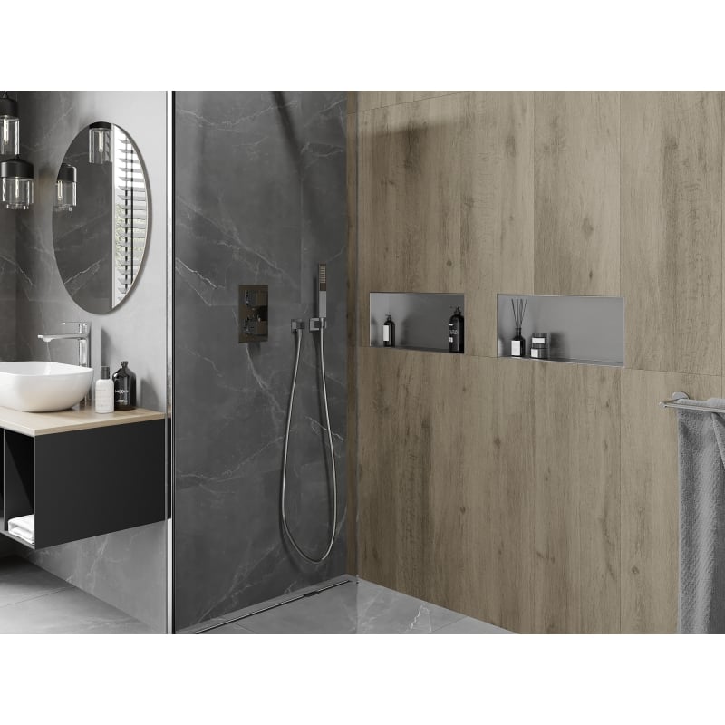 Mexen X-Wall-NR półka wnękowa bez kołnierza 45 x 20 cm, inox - 1911452010