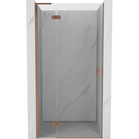 Mexen Mist-H L drzwi prysznicowe uchylne lewe 80 cm, transparent, miedź szczotkowana - 8A5L-080-000-65-00-L