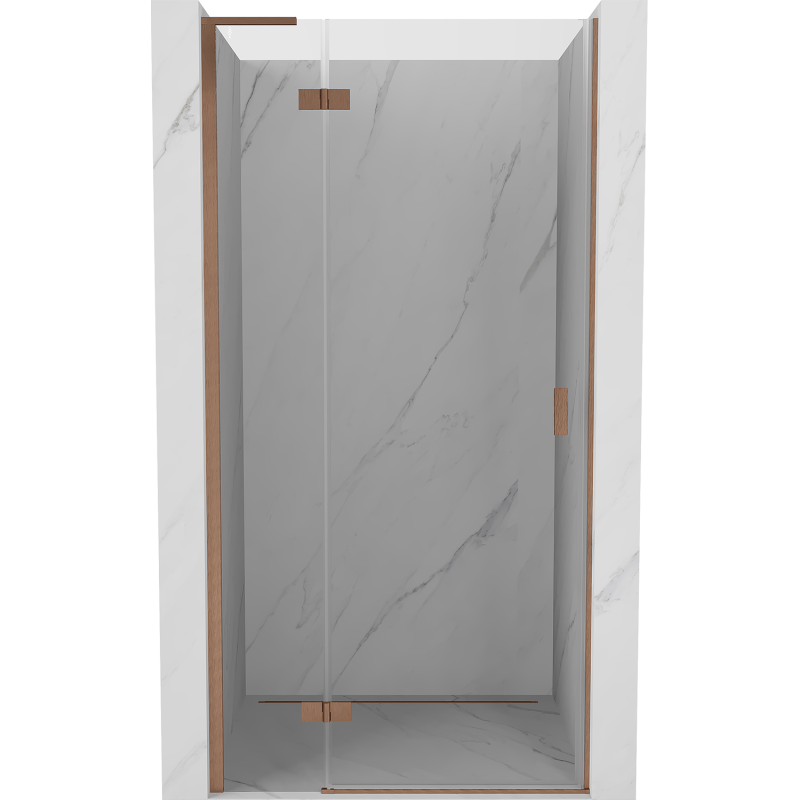 Mexen Mist-H L drzwi prysznicowe uchylne lewe 110 cm, transparent, miedź szczotkowana - 8A5L-110-000-65-00-L