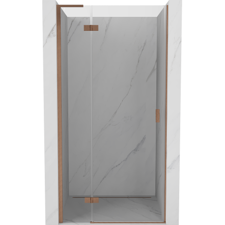 Mexen Mist-H L drzwi prysznicowe uchylne lewe 110 cm, transparent, miedź szczotkowana - 8A5L-110-000-65-00-L