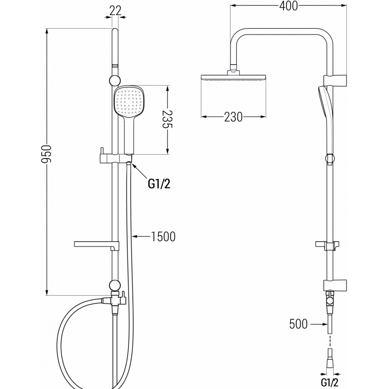 Mexen X33 kolumna prysznicowa, biała/chrom - 798333391-21