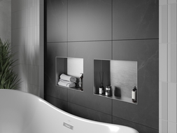 Mexen X-Wall-NR półka wnękowa bez kołnierza 45 x 30 cm, inox - 1911453010