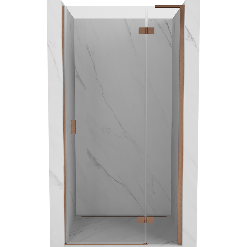 Mexen Mist-H L drzwi prysznicowe uchylne prawe 115 cm, transparent, miedź szczotkowana - 8A5L-115-000-65-00-P