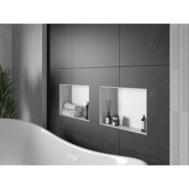 Mexen X-Wall-NR półka wnękowa bez kołnierza 45 x 30 cm, biała - 1921453010