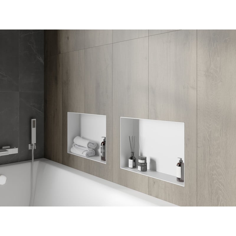 Mexen X-Wall-NR półka wnękowa bez kołnierza 45 x 30 cm, biała - 1921453010