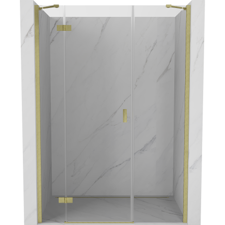 Mexen Mist-H drzwi prysznicowe uchylne lewe 120 cm, transparent, złote szczotkowane - 8A5-120-001-55-00-L