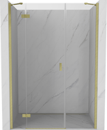 Mexen Mist-H drzwi prysznicowe uchylne lewe 120 cm, transparent, złote szczotkowane - 8A5-120-001-55-00-L