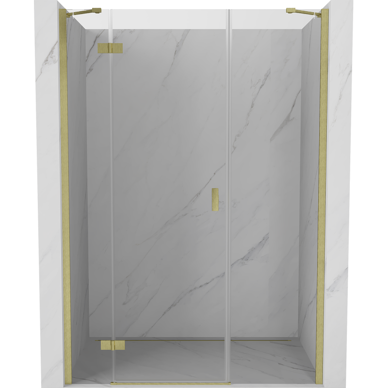 Mexen Mist-H drzwi prysznicowe uchylne lewe 150 cm, transparent, złote szczotkowane - 8A5-150-001-55-00-L