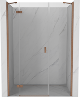 Mexen Mist-H drzwi prysznicowe uchylne lewe 120 cm, transparent, miedź szczotkowana - 8A5-120-001-65-00-L